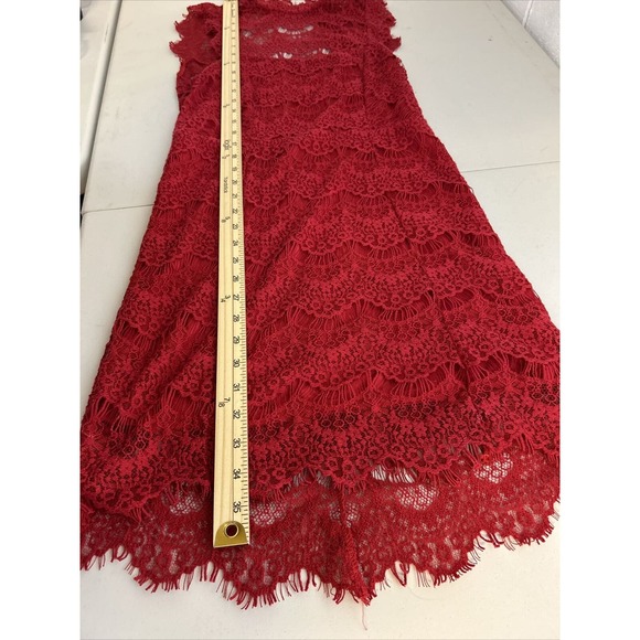 NWT Intimately‎ Free People Open Back Red Lace High Neck Bodycon Dress Size Med - Picture 15 of 16
